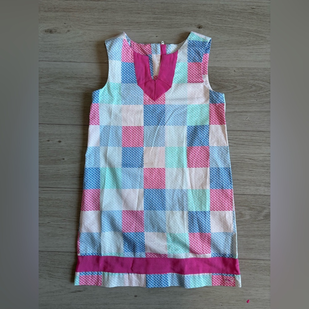 Vineyard Vines Girls Patchwork Whale Shift Dress Size 5